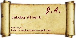 Jakoby Albert névjegykártya