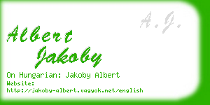 albert jakoby business card